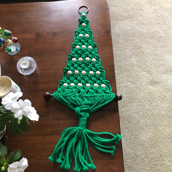Vintage macrame Christmas tree